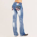 Dames Bootcut Jeans met Vlag Details – Madison