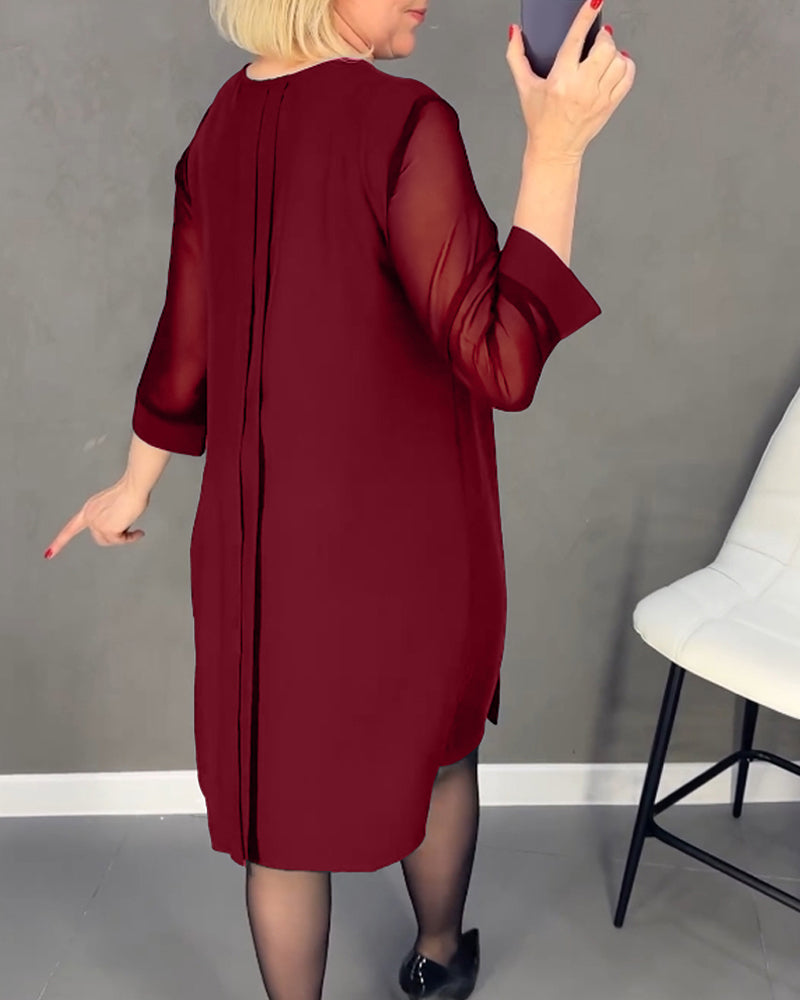Trendy Shift Jurk met Meshdetails - Gabrielle