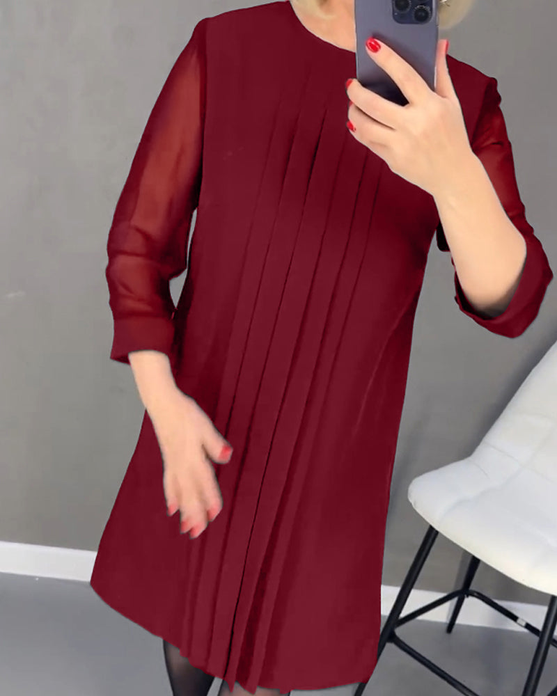 Trendy Shift Jurk met Meshdetails - Gabrielle