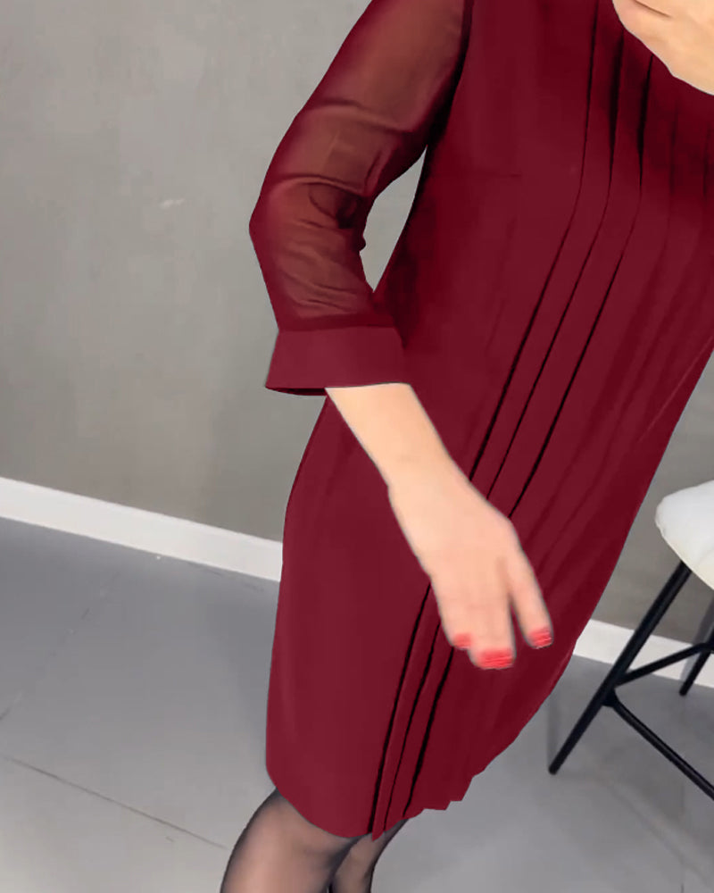Trendy Shift Jurk met Meshdetails - Gabrielle