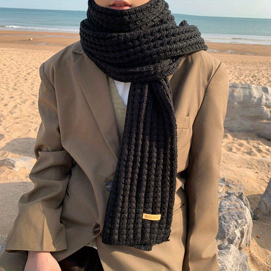 Uniseks Gebreide Sjaal met Geometrisch Patroon – Matteo