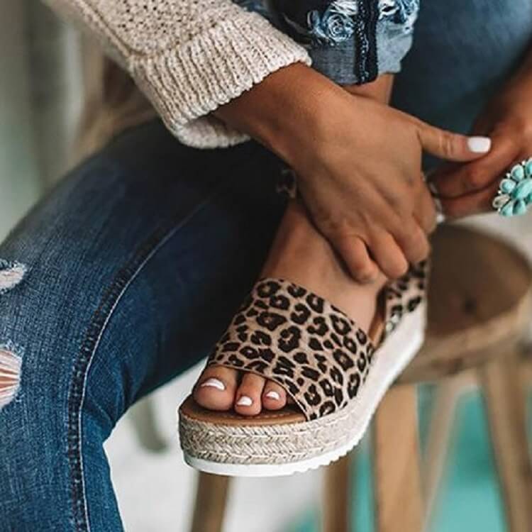 Dames Plateau Espadrille Sandalen met sleehak & bandjes – Livia