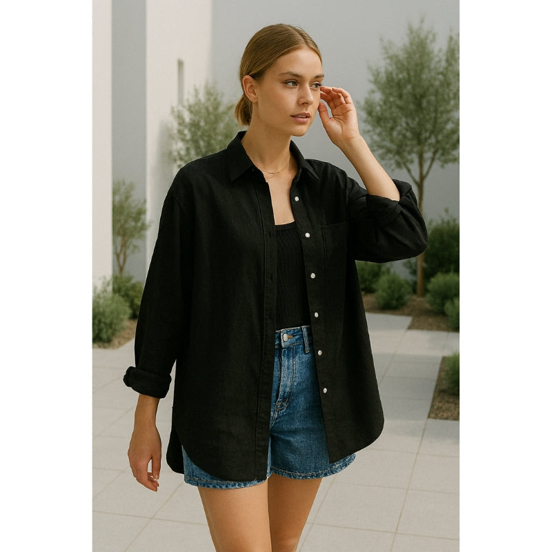 Linnen Dames Blouse met Knoopsluiting – Marise