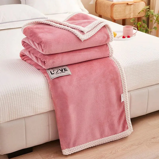 Roze Flanellen Fleece Deken - BlushCozy