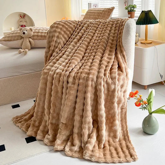 Luxe Bubbeltextuur Fleece Deken - BubbleNest