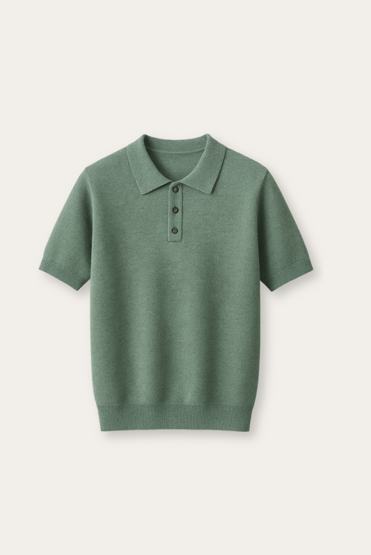 Stijlvolle heren polo van kasjmier-merinowol – Eliano