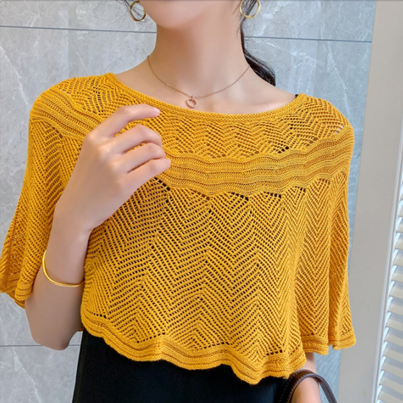 Dames IJszijden Sjaal met Brei & UV-bescherming – Amira