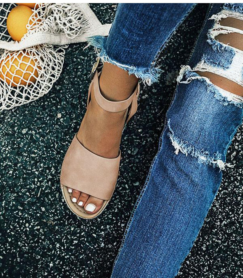 Dames Plateau Espadrille Sandalen met sleehak & bandjes – Livia