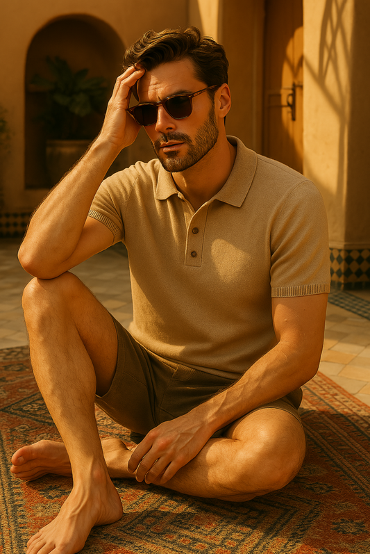 Stijlvol herenpoloshirt van kasjmier-merinowol – Caelan