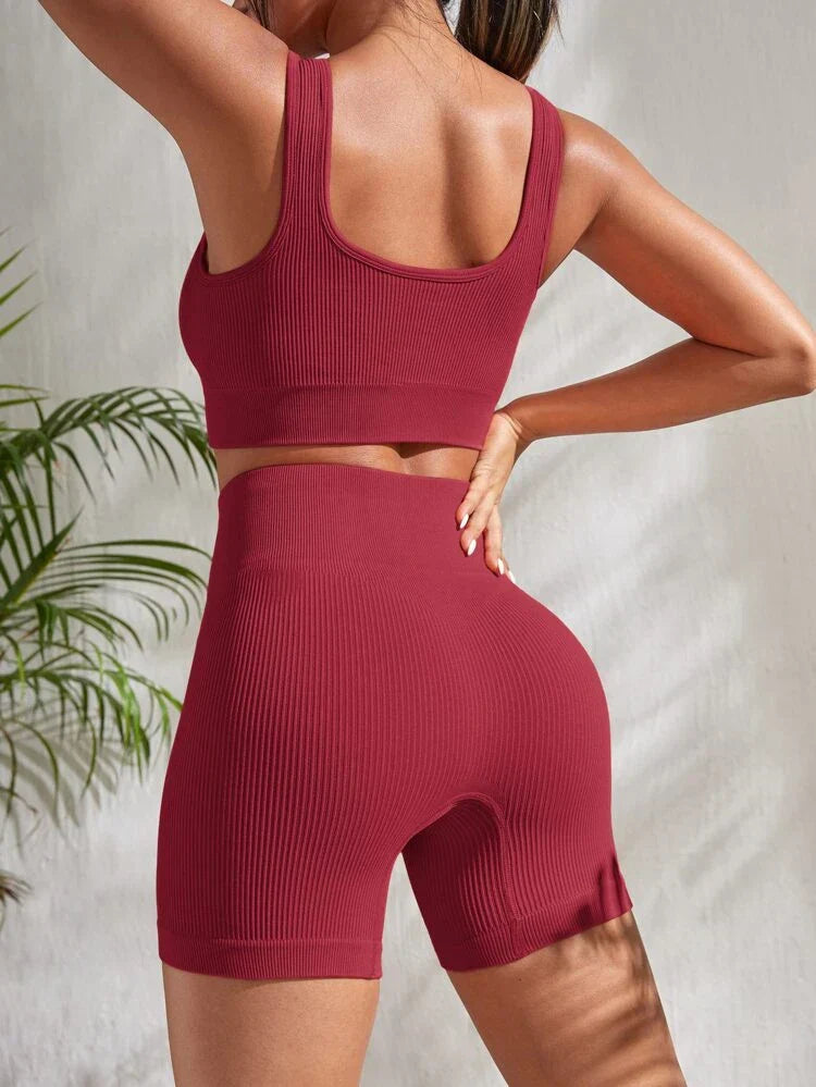 Tweedelige Dames Fitnessset met Shorts en Top - Sienna