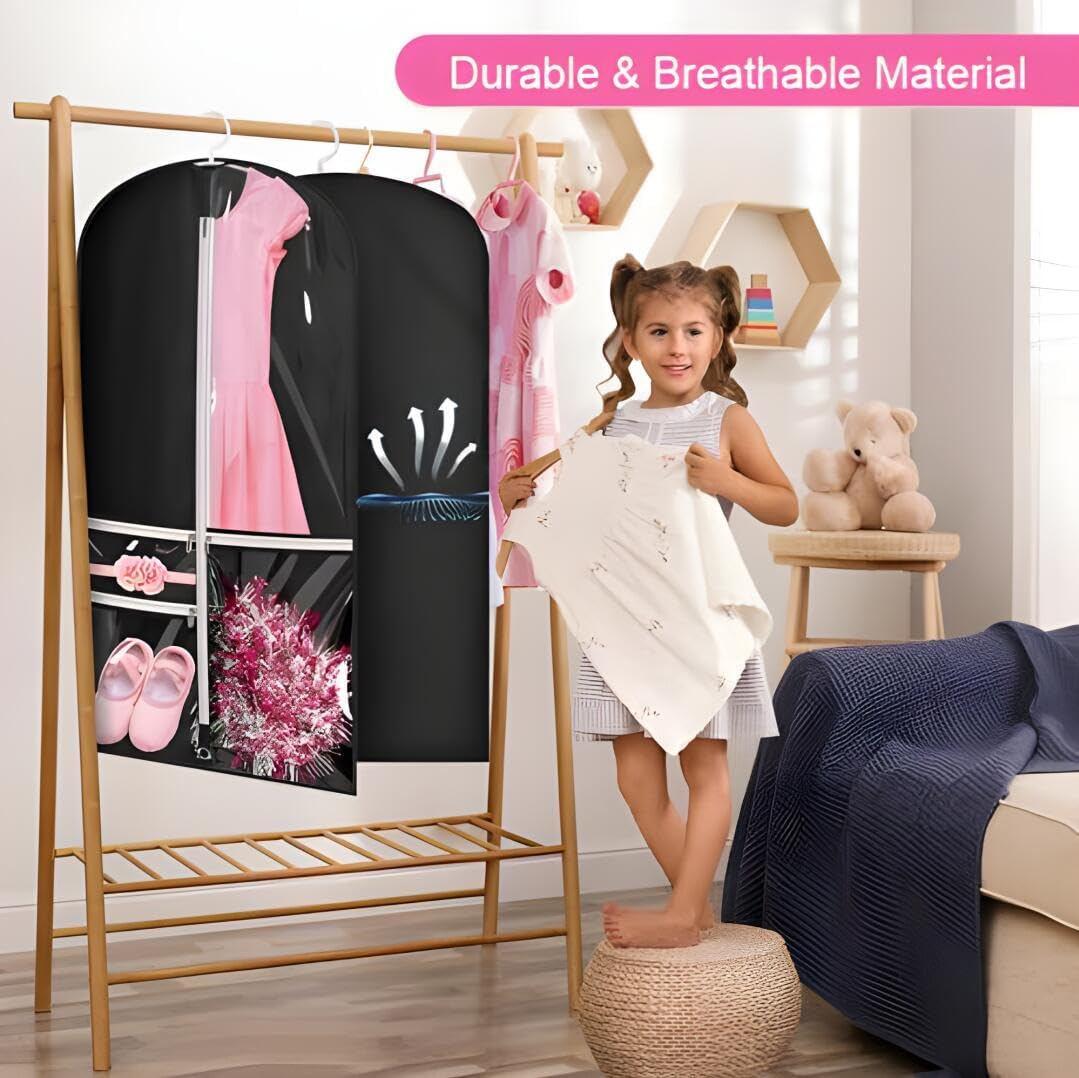 Dans- en Kostuum Hoes Set – 5-Pack met Transparante Hoezen & Vouwlus (1 Kopen, Krijg 1 GRATIS)