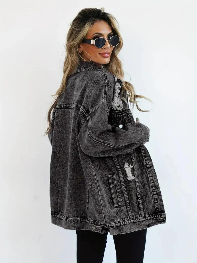 Waterdichte & Gevoerde Oversized Dames Jeansjack – Talia