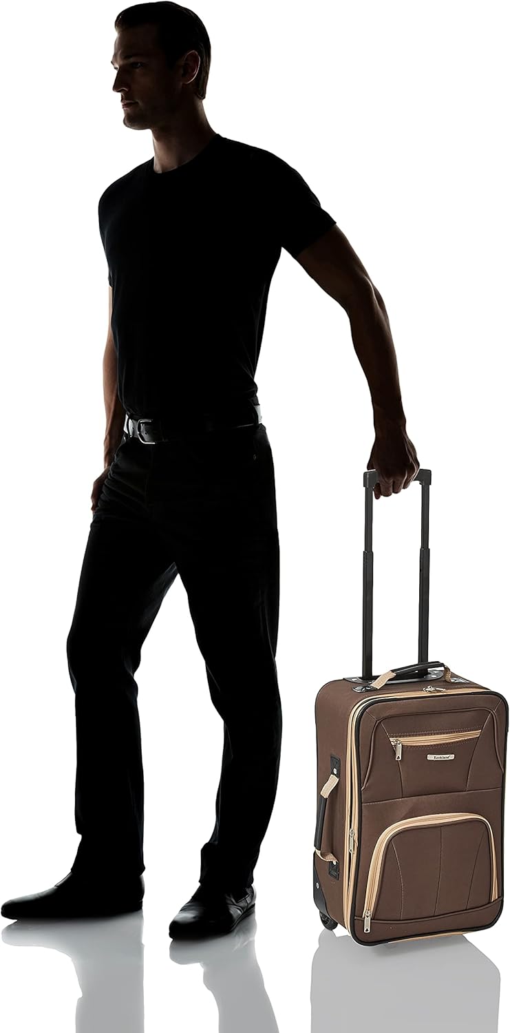 2-delige Zachte Koffer Set met Handbagage Tas & Soepele Wielen