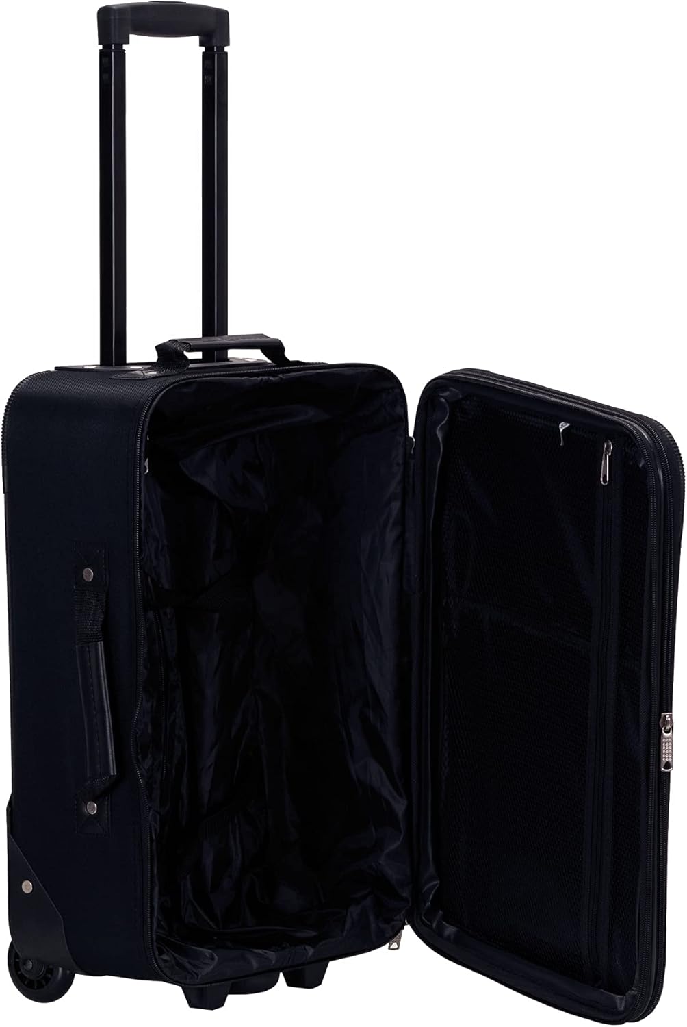 2-delige Zachte Koffer Set met Handbagage Tas & Soepele Wielen
