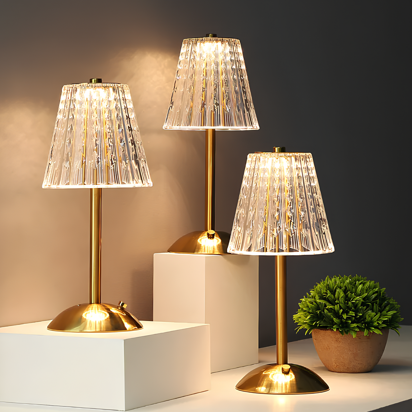 Gouden Kristallen Tafellamp - Aurora Luxe