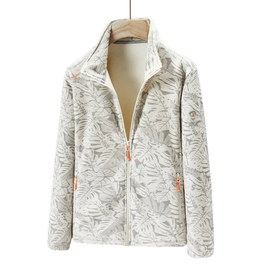 Dames Outdoor Fleecejack winddicht met plantenprint – Marit