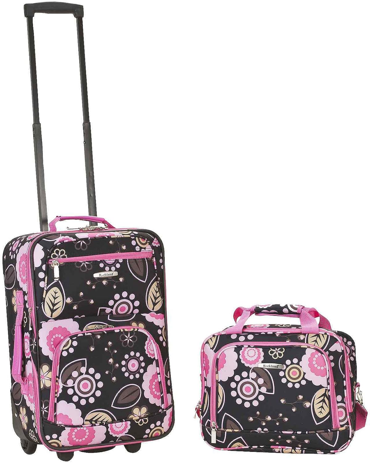 2-delige Zachte Koffer Set met Handbagage Tas & Soepele Wielen
