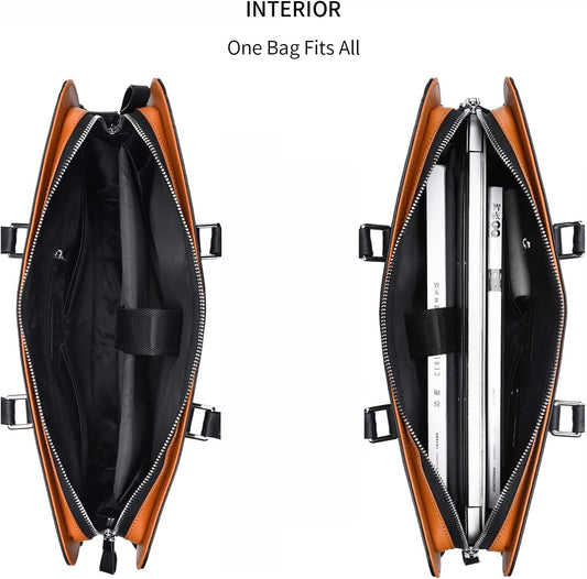 Echt Leren Multi-Vak Zakenlaptop voor Professionals