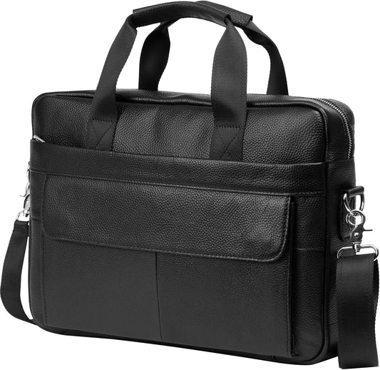 Premium Koeienleren 15” Business Actetas met Organizer Vakken