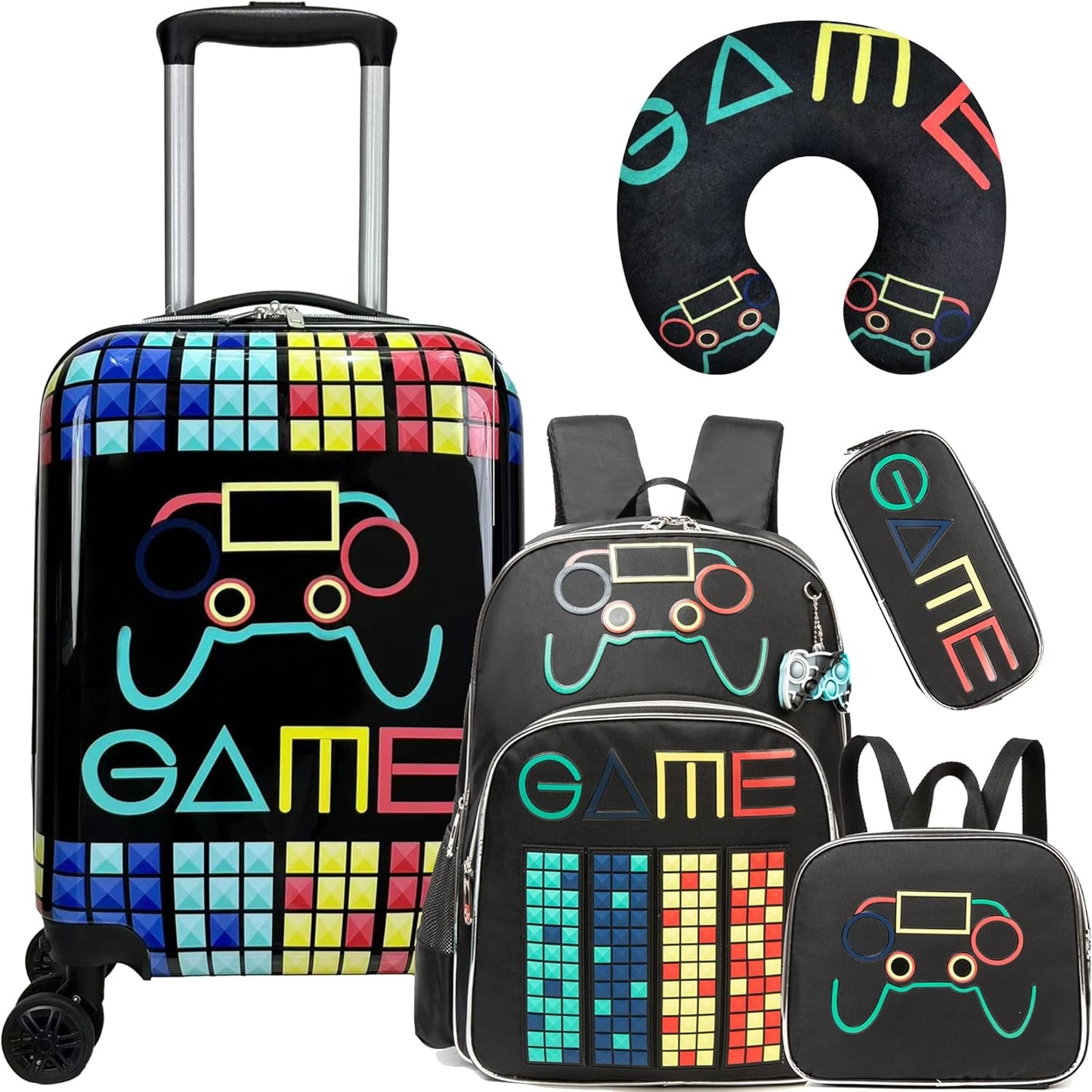 Kinder Bagage Set 5-delig met Hard Shell en Spinnerwielen – Game Day
