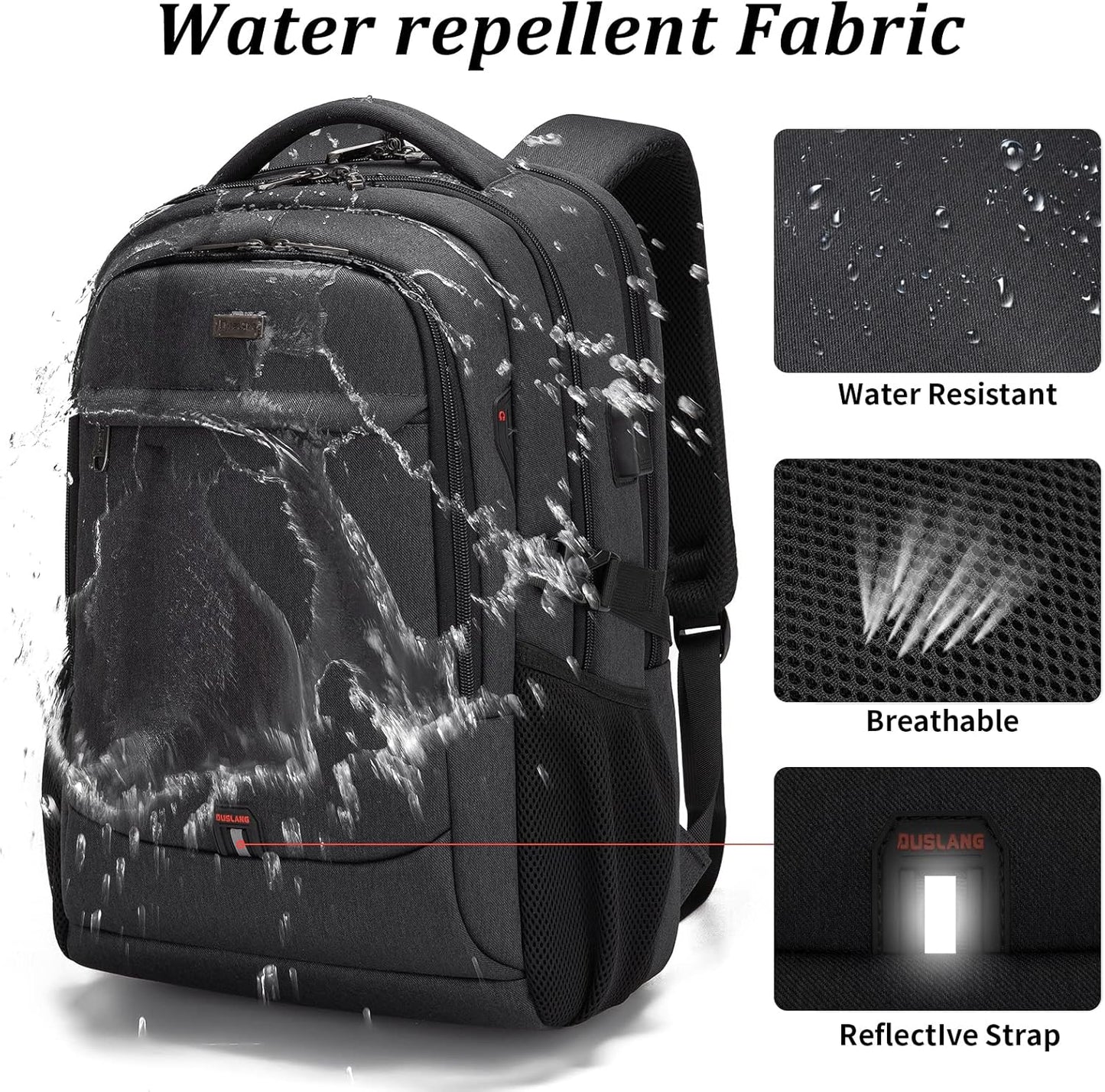 Waterdichte Reis Laptoprugzak met USB-poort & Georganiseerde Opslag