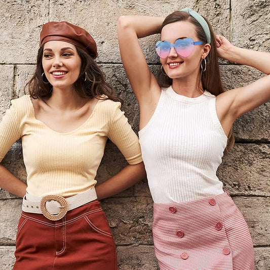 Trendwaardige hartvormige zonnebril zonder montuur in transparante look - HartBlitz