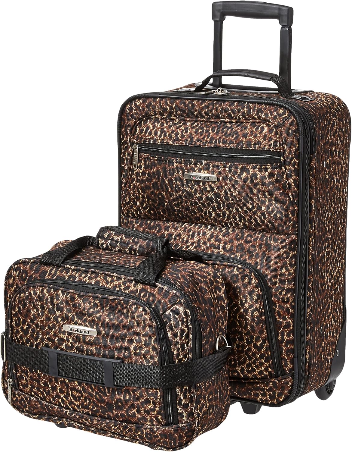 2-delige Zachte Koffer Set met Handbagage Tas & Soepele Wielen