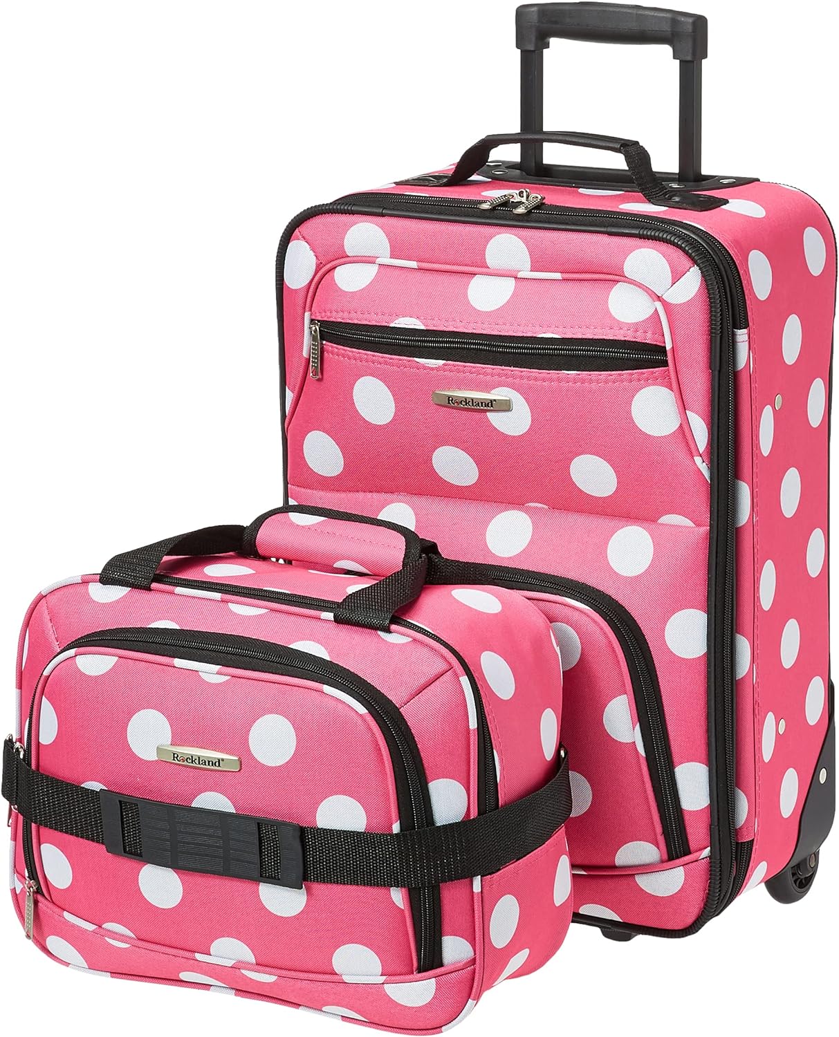 2-delige Zachte Koffer Set met Handbagage Tas & Soepele Wielen