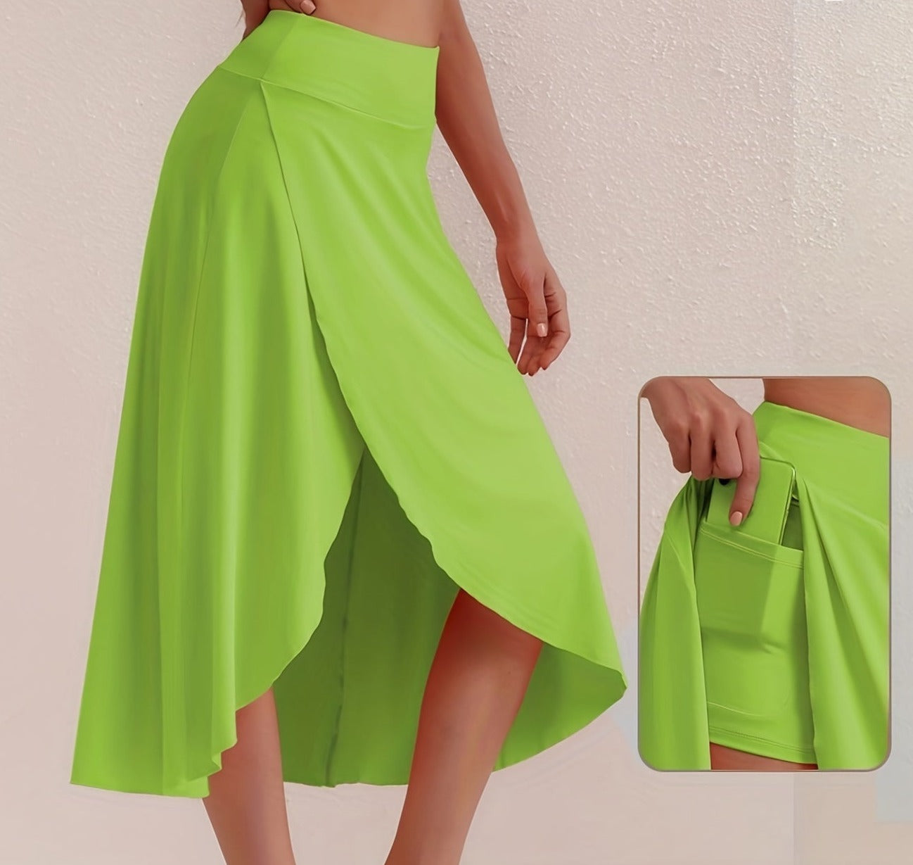 Sportieve rok met hoge taille en asymmetrische snit - Alexia
