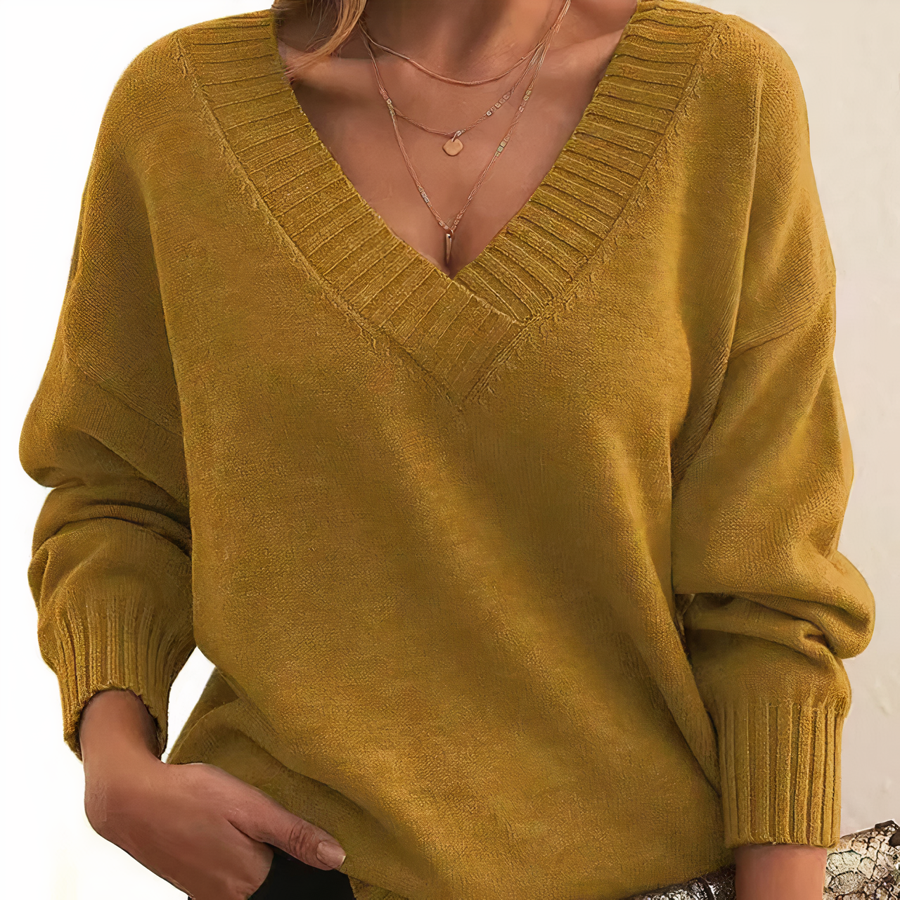 Kasjmier Dames Trui met V-hals – Amira