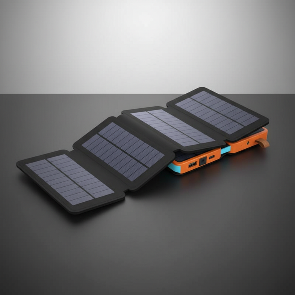 Aufklappbare Solarpowerbank Kunststoff - SunFoldar