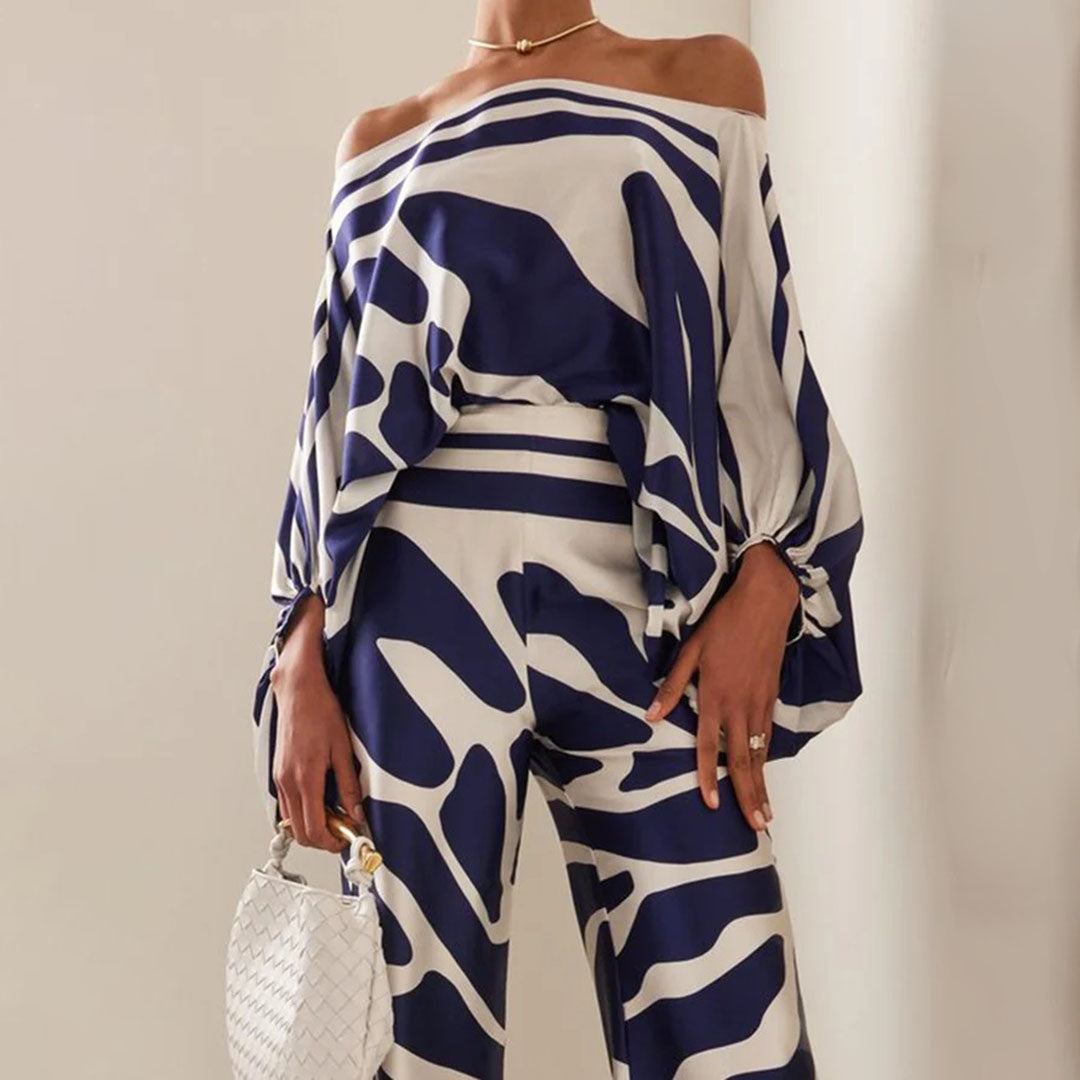 Tweedelige Dames set met print & losse pasvorm – Valeria