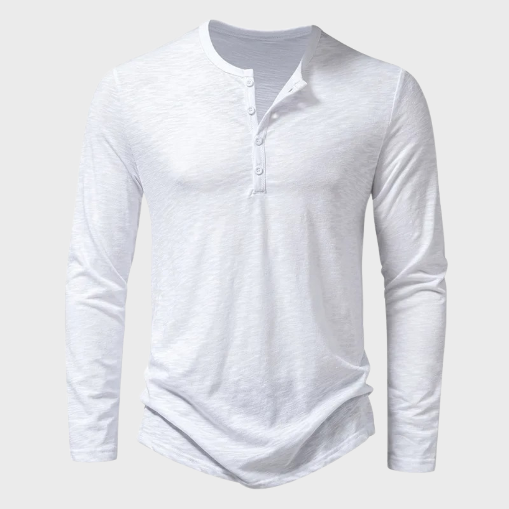 Heren Henley Shirt met Lange Mouwen – Einar