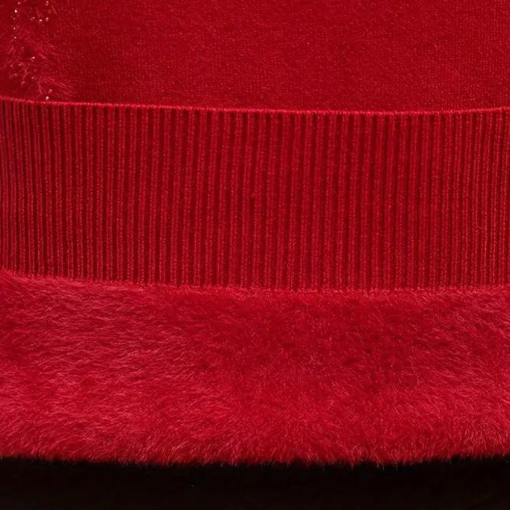 Gebreide Damestrui met Bloemenpatroon en Hoge Kraag – Alfhild