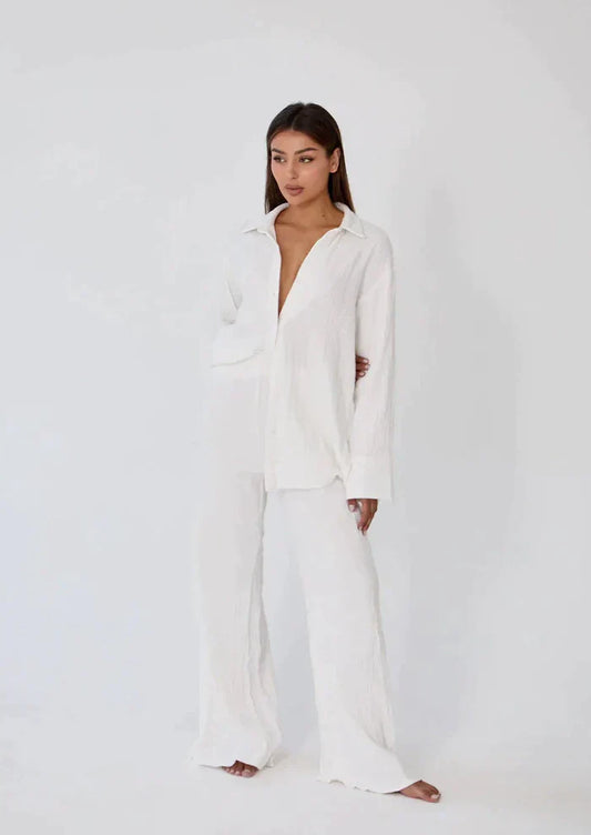 Luchtige tweedelige zomeroutfit van linnen – Geneve