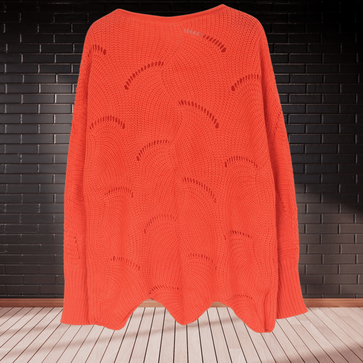 Dames herfsttrui van ribstof met asymmetrische zoom – Annelie