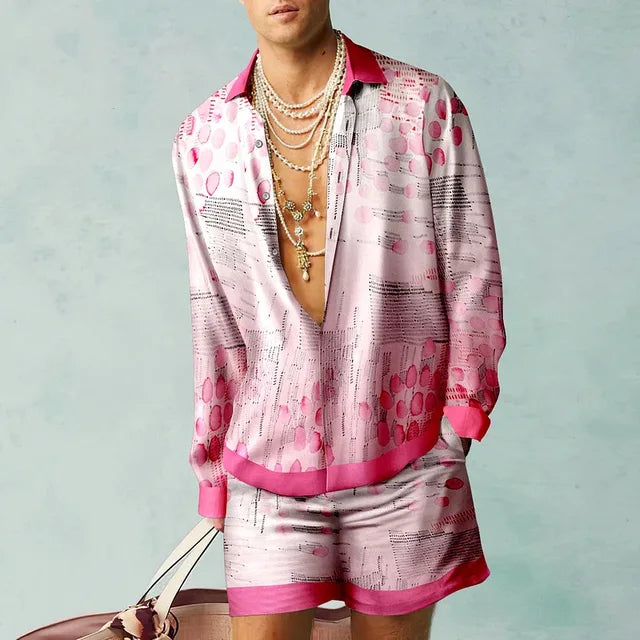 Trendy Heren Hawaii Set met Zijde Look - Fabio