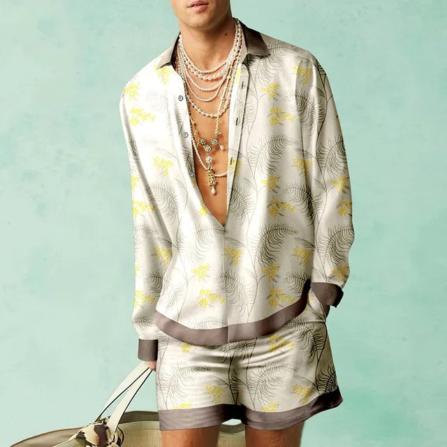 Trendy Heren Hawaii Set met Zijde Look - Fabio