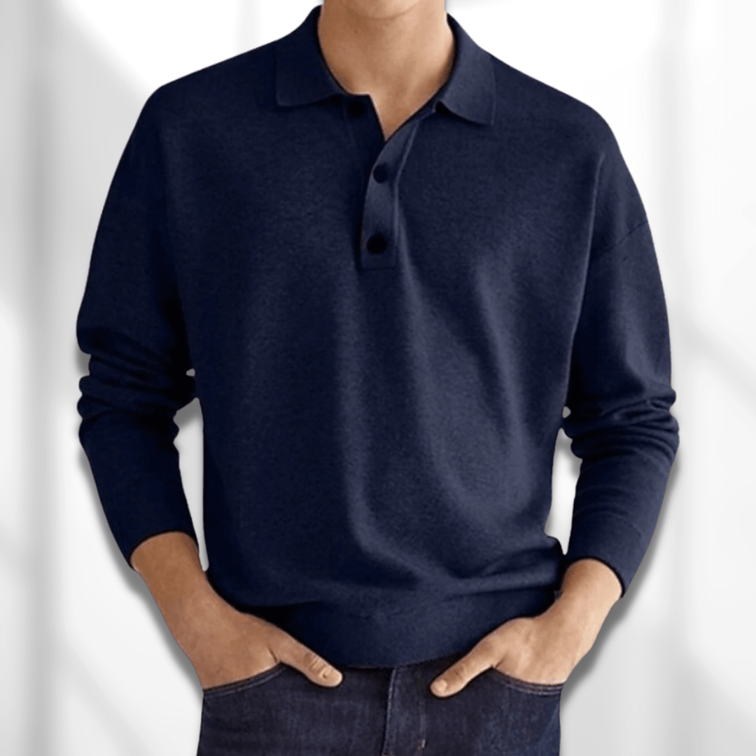 Modern Fit Heren Polo met Lange Mouwen – Lennard