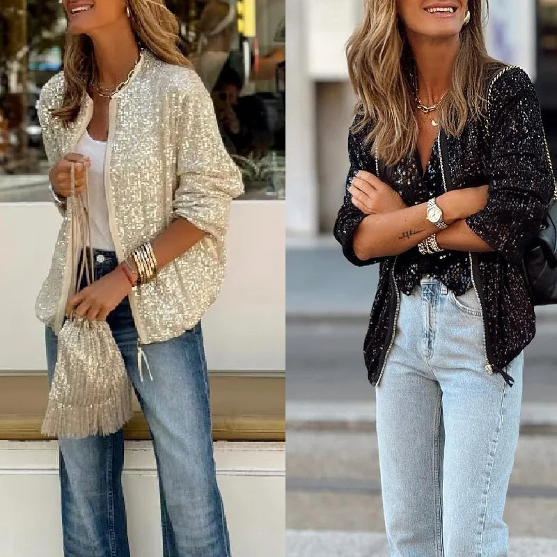 Trendy dames paillettenblazer voor de lente en evenementen – Soraya