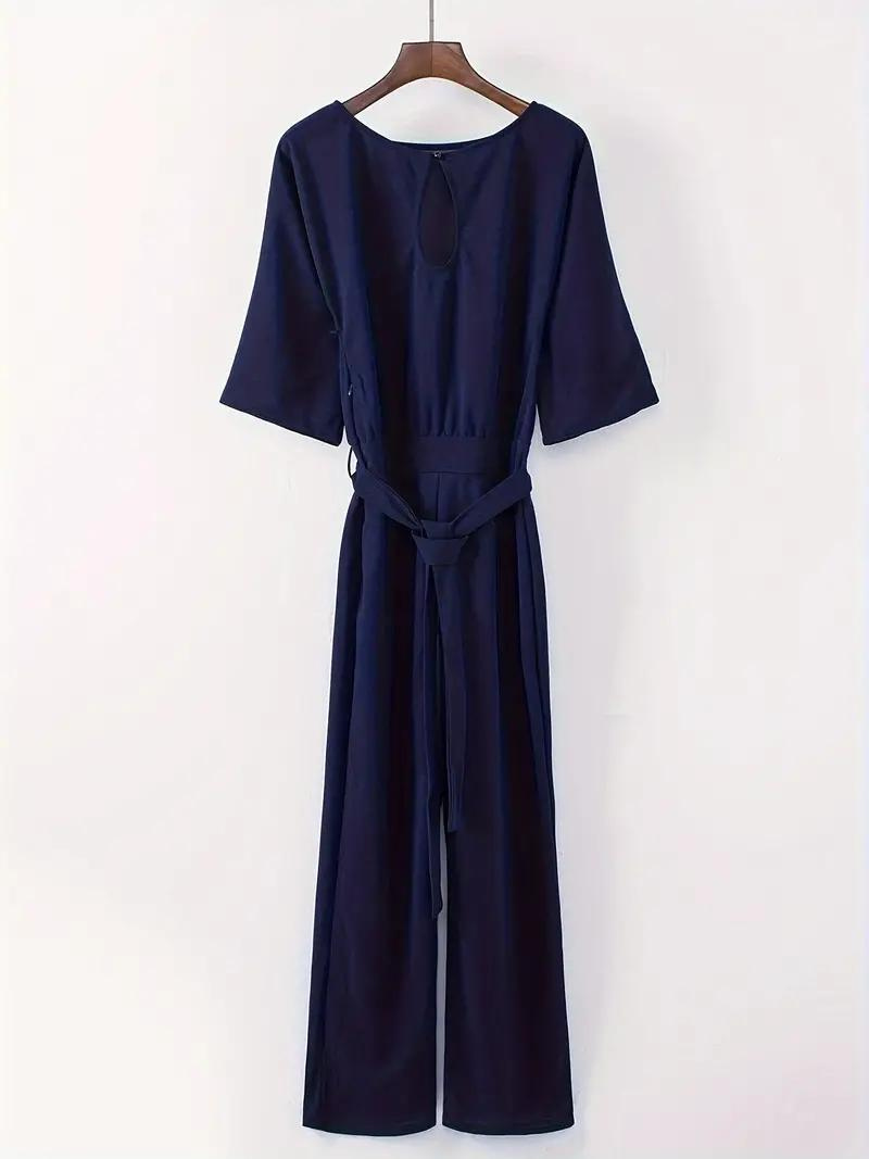 Dames-jumpsuit met strikceintuur – Selina Herfsteditie