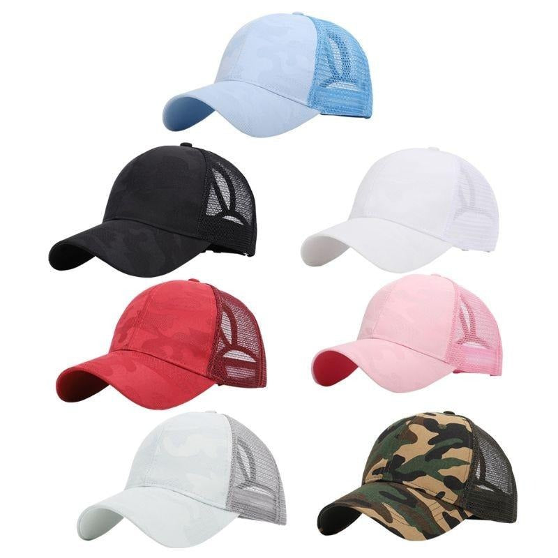 Trendy dames baseballcap met een paardenstaartopening en klittenbandsluiting – Leona