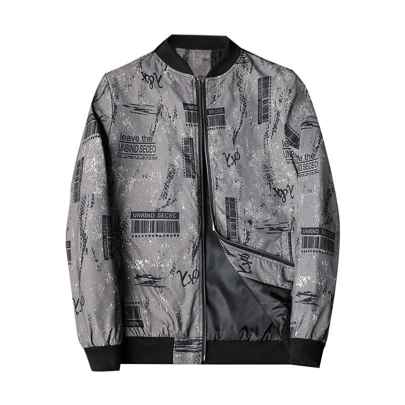Heren Bomberjack met Abstracte Print - Enzo