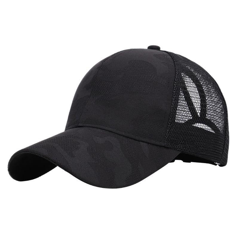 Trendy dames baseballcap met een paardenstaartopening en klittenbandsluiting – Leona