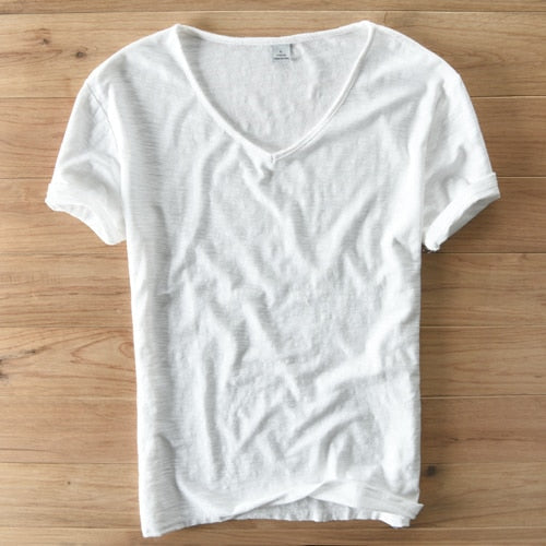Heren V-hals Linnen Shirt - Luca
