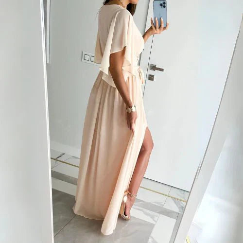 V-Hals Zomerjurk met Bell Mouwen – Sofia