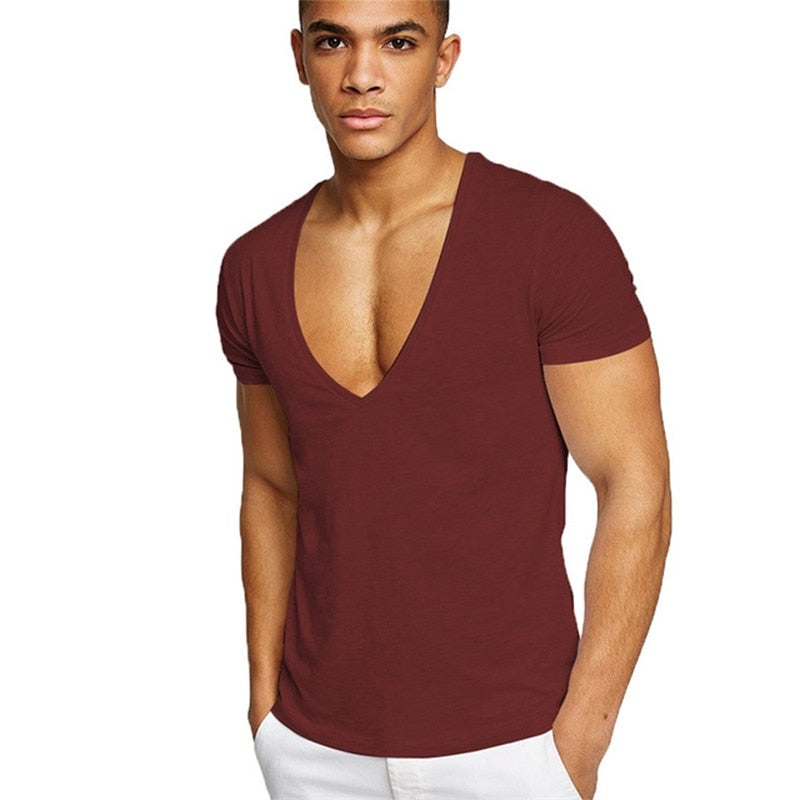 Lässig en figuuraccentuerend heren V-hals T-shirt – Jonas