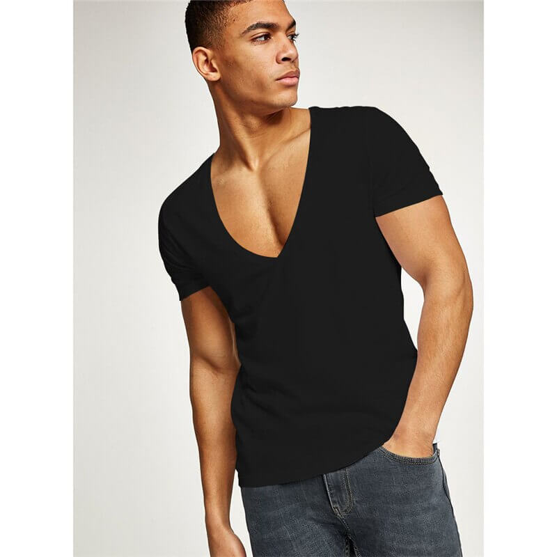 Lässig en figuuraccentuerend heren V-hals T-shirt – Jonas