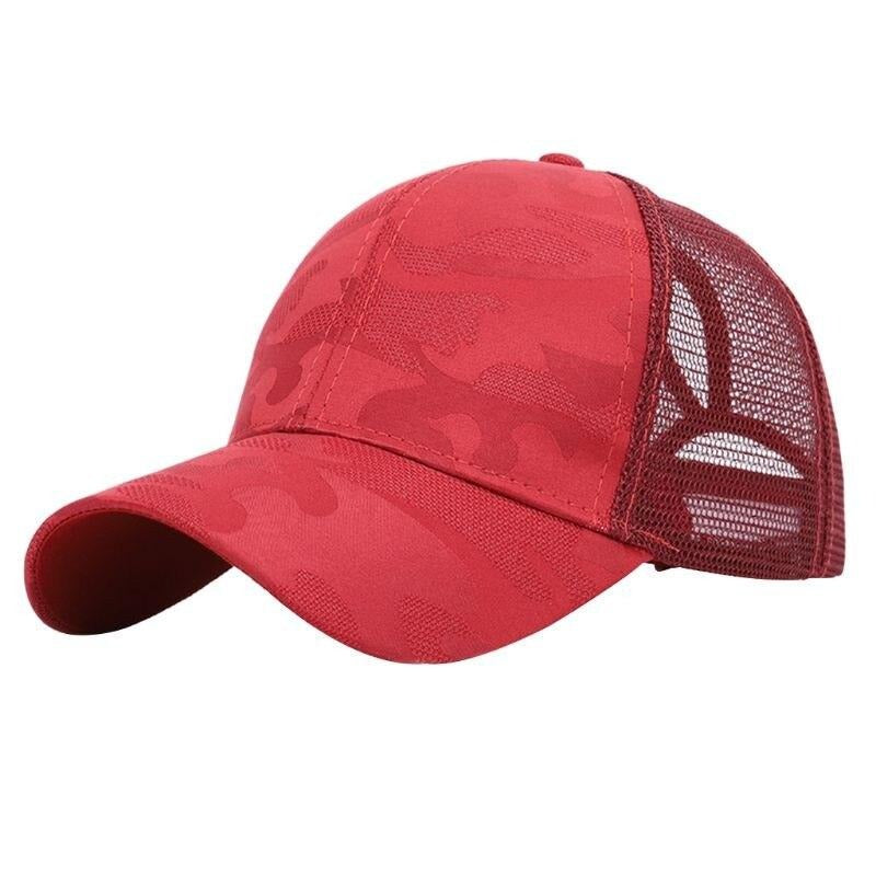 Trendy dames baseballcap met een paardenstaartopening en klittenbandsluiting – Leona