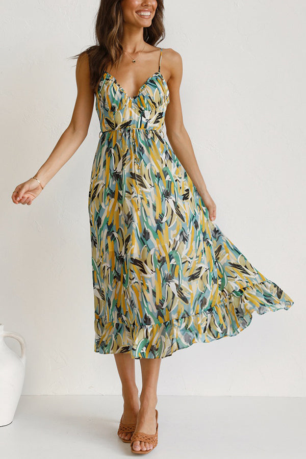 Luchtige maxi zomerjurk met taille-snede – Mira